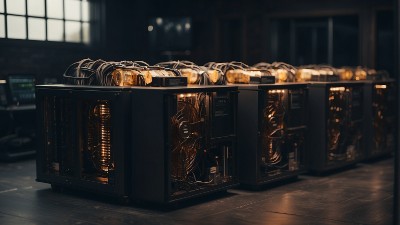 Bitcoin mining machines.