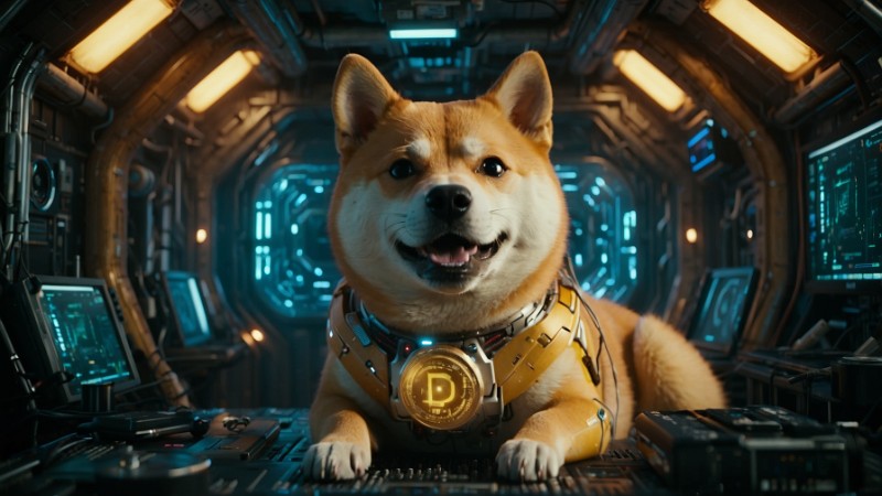 Dogecoin logo.