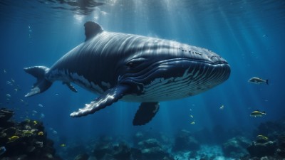 Whale under water.