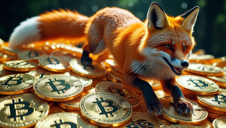 Биткойн и лисица.