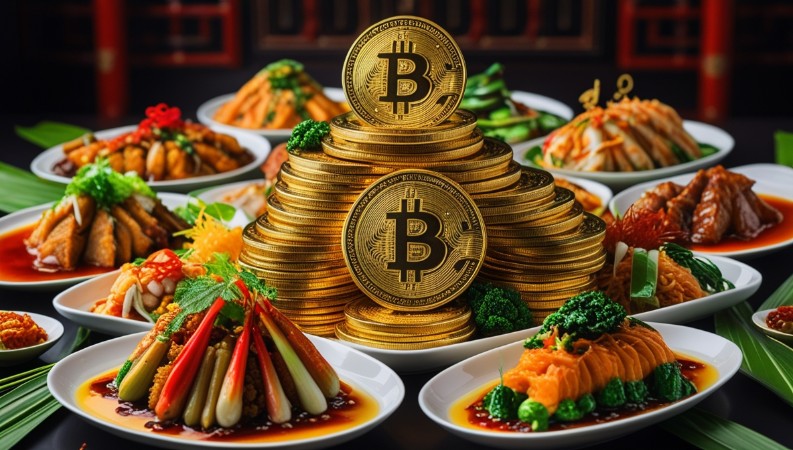 Биткойн и азиатска храна.