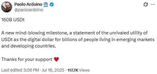 Публикацията на Паоло Ардоино.
