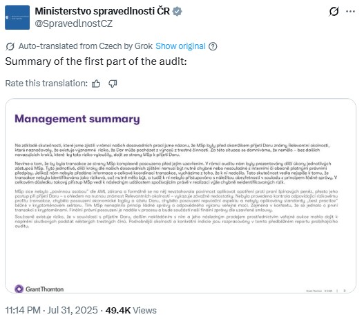 Частично публикуваният одит.