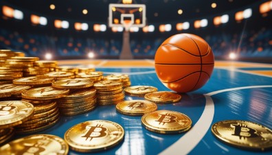 Биткойн и баскетболно игрище.
