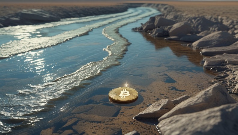 Биткойн и река.